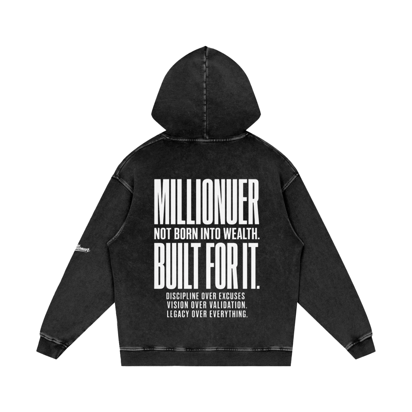 Millionuer Snow Washed Loose Cotton Hoodie