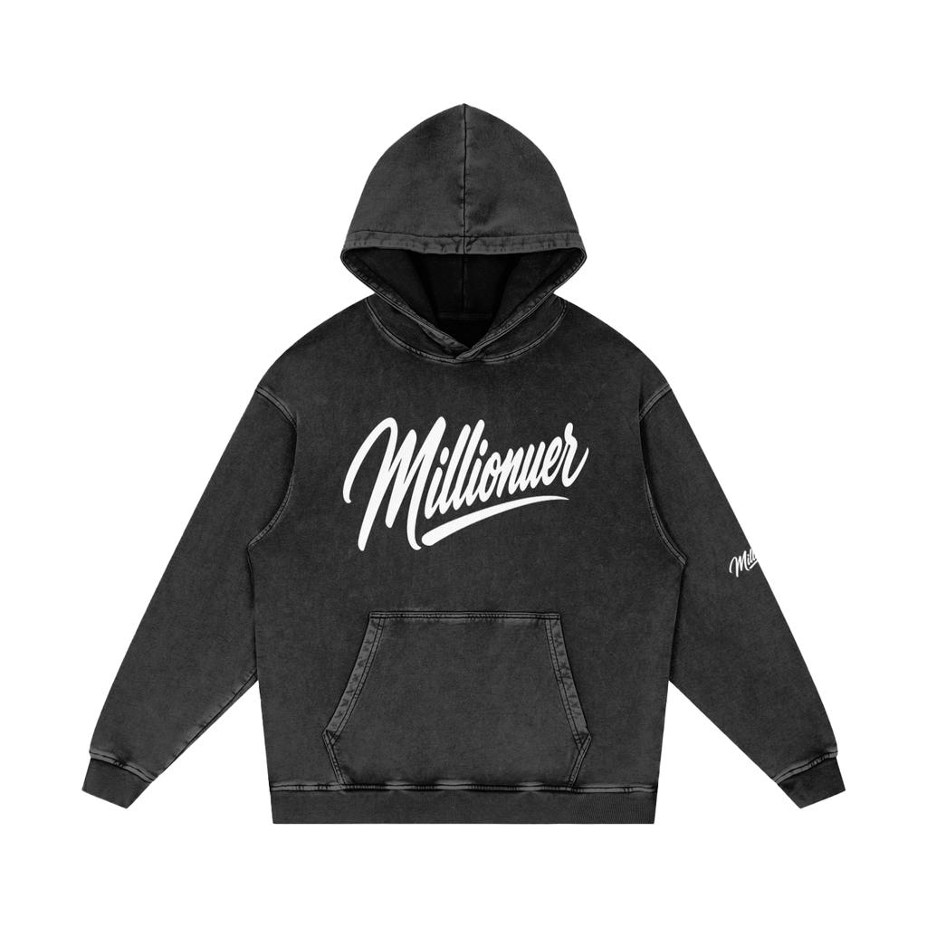 Millionuer Snow Washed Loose Cotton Hoodie