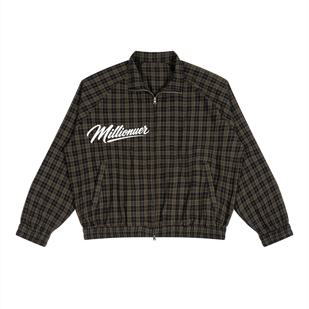 Unisex Plaid Full-Zip Track Jacket