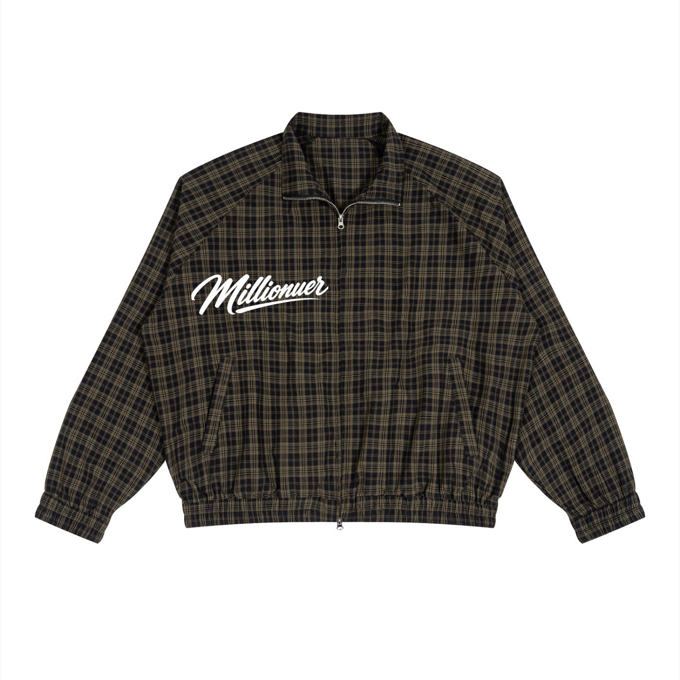 Unisex Plaid Full-Zip Track Jacket